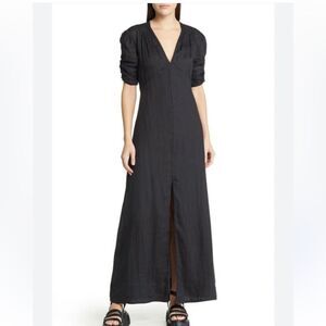 FRAME Shirred-Sleeve Maxi Dress NWT